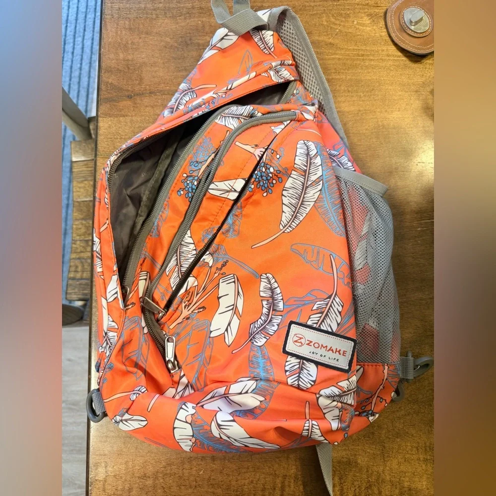 Orange Floral Sling Bag